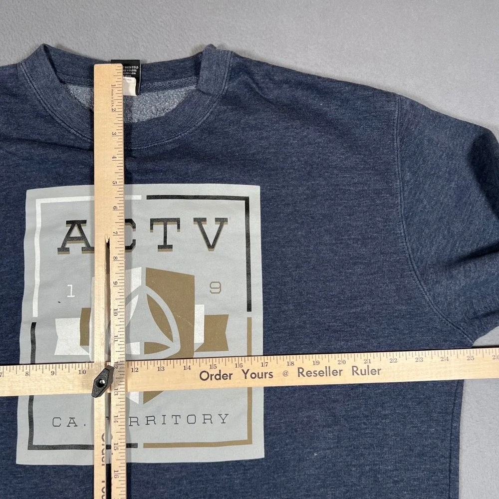 Active Ride Shop Skateboarding Sweatshirt Crewneck Y2K Blue‎ Mens XL Graphic